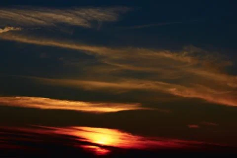 The sunset at the sea Stock Photos