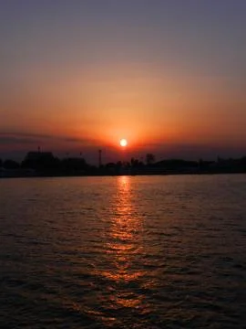 Sunset from sea Stock Photos