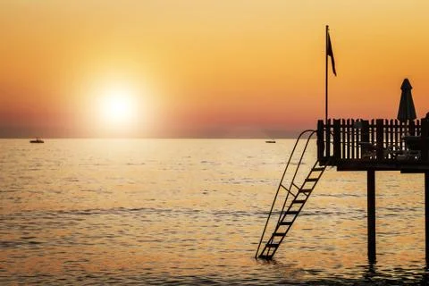 Sunset at the sea Stock Photos