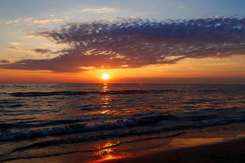 Sunset at sea Stock Photos
