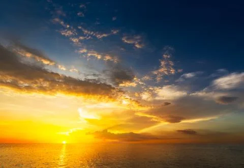 Sunset at sea Stock Photos