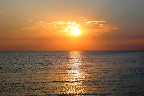 Sunset on the sea Stock Photos