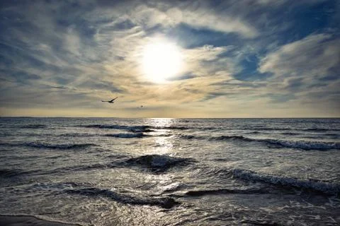 Sunset on the sea 스톡 사진