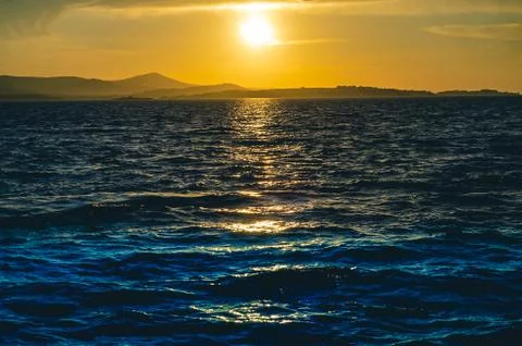  Sunset in the sea Stock Photos