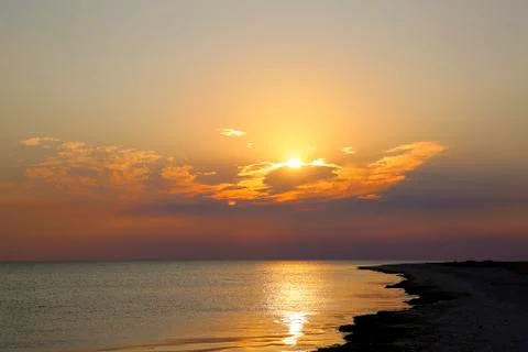 Sunset on the sea Stock Photos