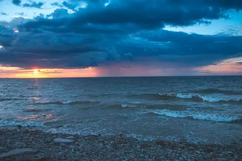 Sunset on the sea Stock Photos