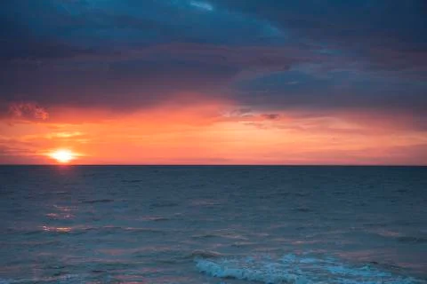 Sunset on the sea Stock Photos