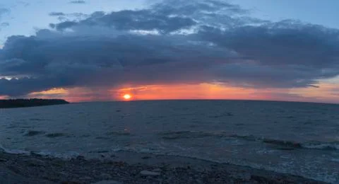 Sunset on the sea Stock Photos