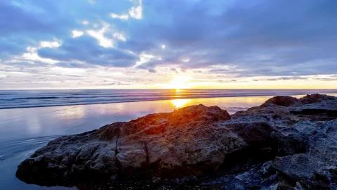 Sunset on the sea Stock Photos