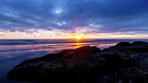 Sunset on the sea Stock Photos