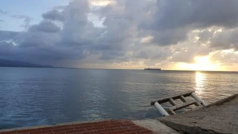 Sunset in the sea Foto stock