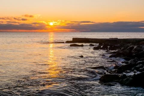 Sunset at sea Stock Photos