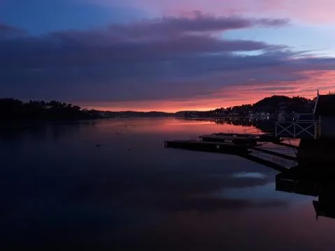 Sunset by the sea Stock Photos