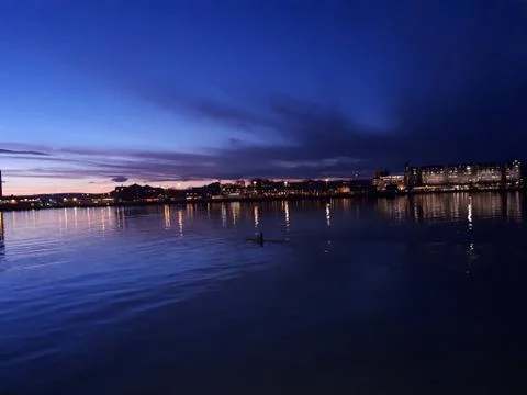 Sunset by the sea Stock Photos