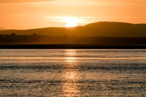 Sunset on sea Stock Photos