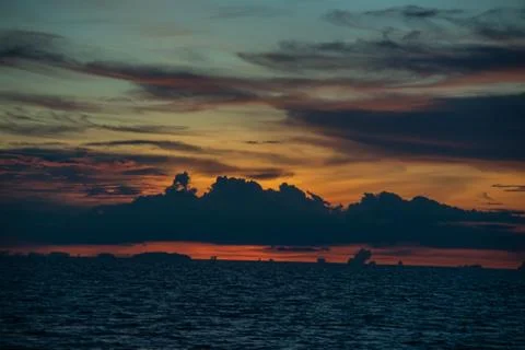 Sunset from the sea  Stock Photos