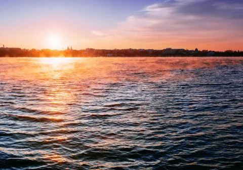 Sunset by the sea Foto stock