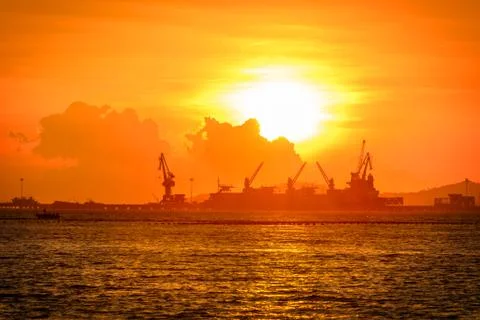 Sunset at the sea Stock Photos