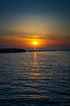 Sunset on the sea Stock Photos