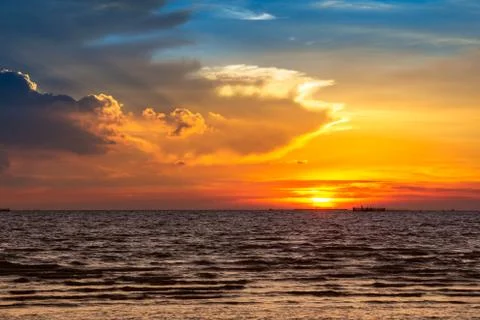 Sunset at sea Stock Photos