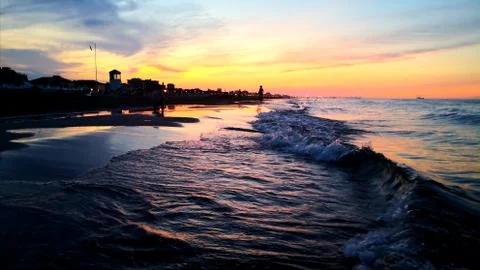 Sunset on the sea Stock Photos