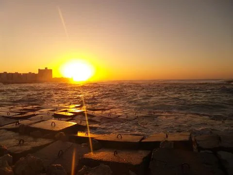 Sunset sea Stock Photos