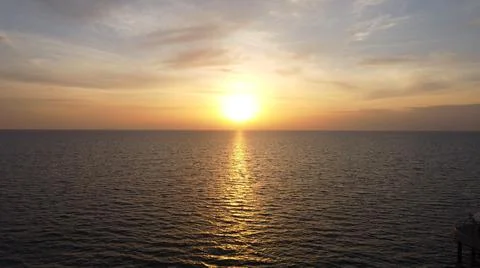Sunset in sea Stock Photos