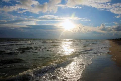 Sunset on the sea Stock Photos