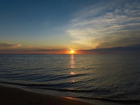 Sunset at sea. Stock Photos