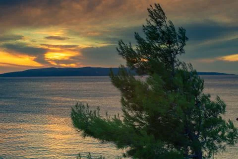 Sunset at sea Stock Photos