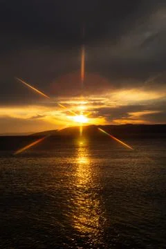 Sunset at sea Stock Photos