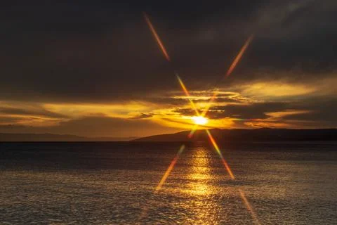 Sunset at sea Stock Photos