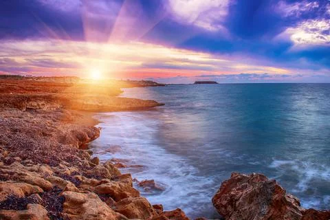 Sunset at sea Stock Photos