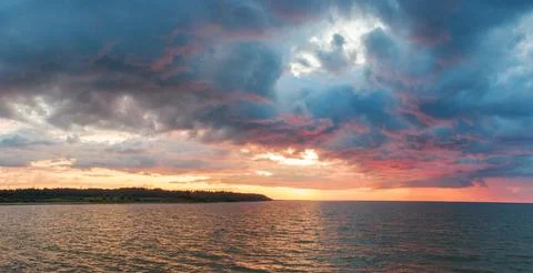 Sunset on the sea. Stock Photos