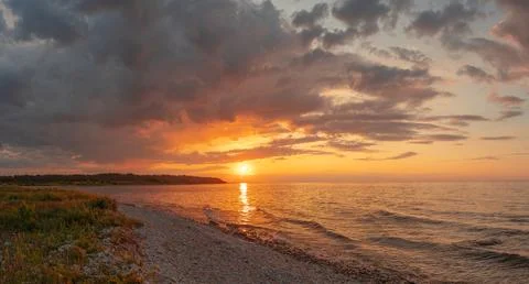 Sunset on the sea Stock Photos