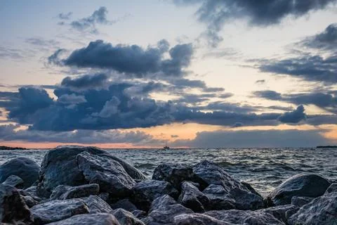 Sunset on the sea Stock Photos