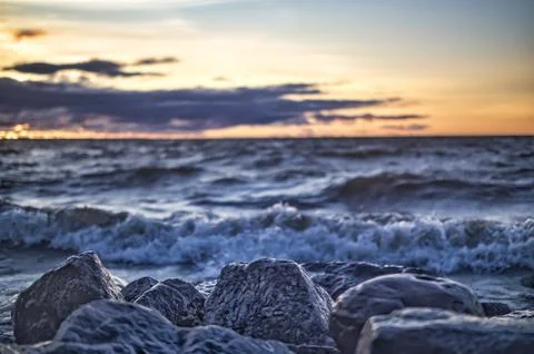 Sunset on the sea Stock Photos
