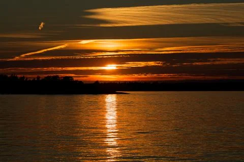 Sunset at sea. Stock Photos