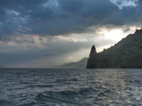 Sunset in the sea Stock Photos