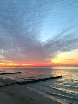 Sunset on the sea Stock Photos
