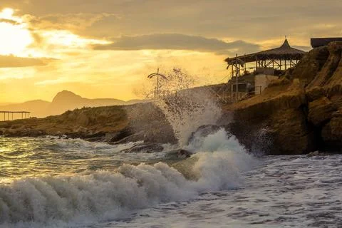 Sunset by the sea Stock Photos