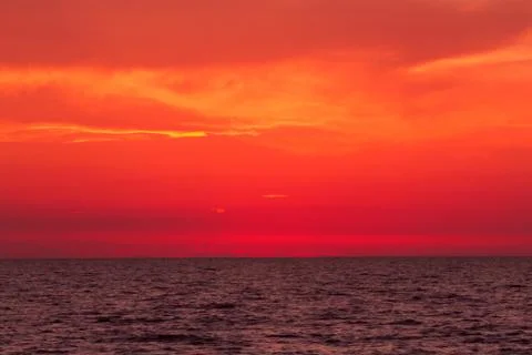 Sunset sea red Stock-Fotos