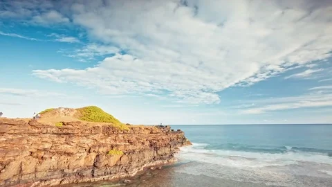 Sunset on the sea rock time lapse Stock Footage 72555552