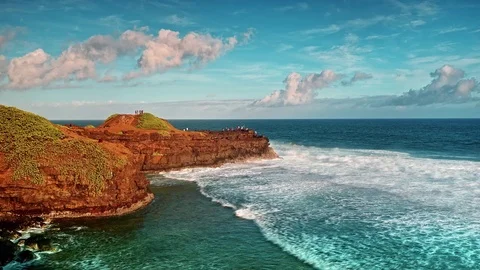 Sunset on the sea rock time lapse Stock Footage 72851847