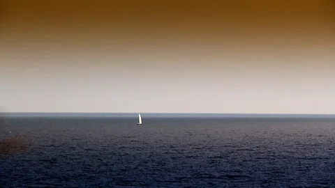 Sunset at the sea with sailboat - Circeo 스톡 동영상 105688043