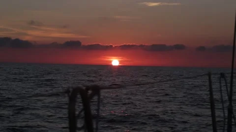 Sunset at sea from sailboat 動画素材 67646128
