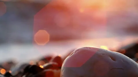 Sunset sea shingle 動画素材 26695452