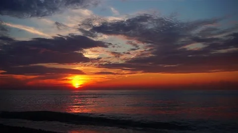 Sunset on the sea shore Stock Footage 75012092
