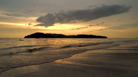 Sunset at sea shore Stock Footage 176945195