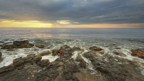 Sunset on the sea shore. Video stock 185412743